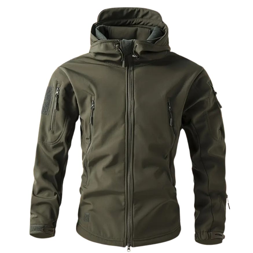 Férfi softshell dzseki | Kapucnis, több cipzáras zsebbel