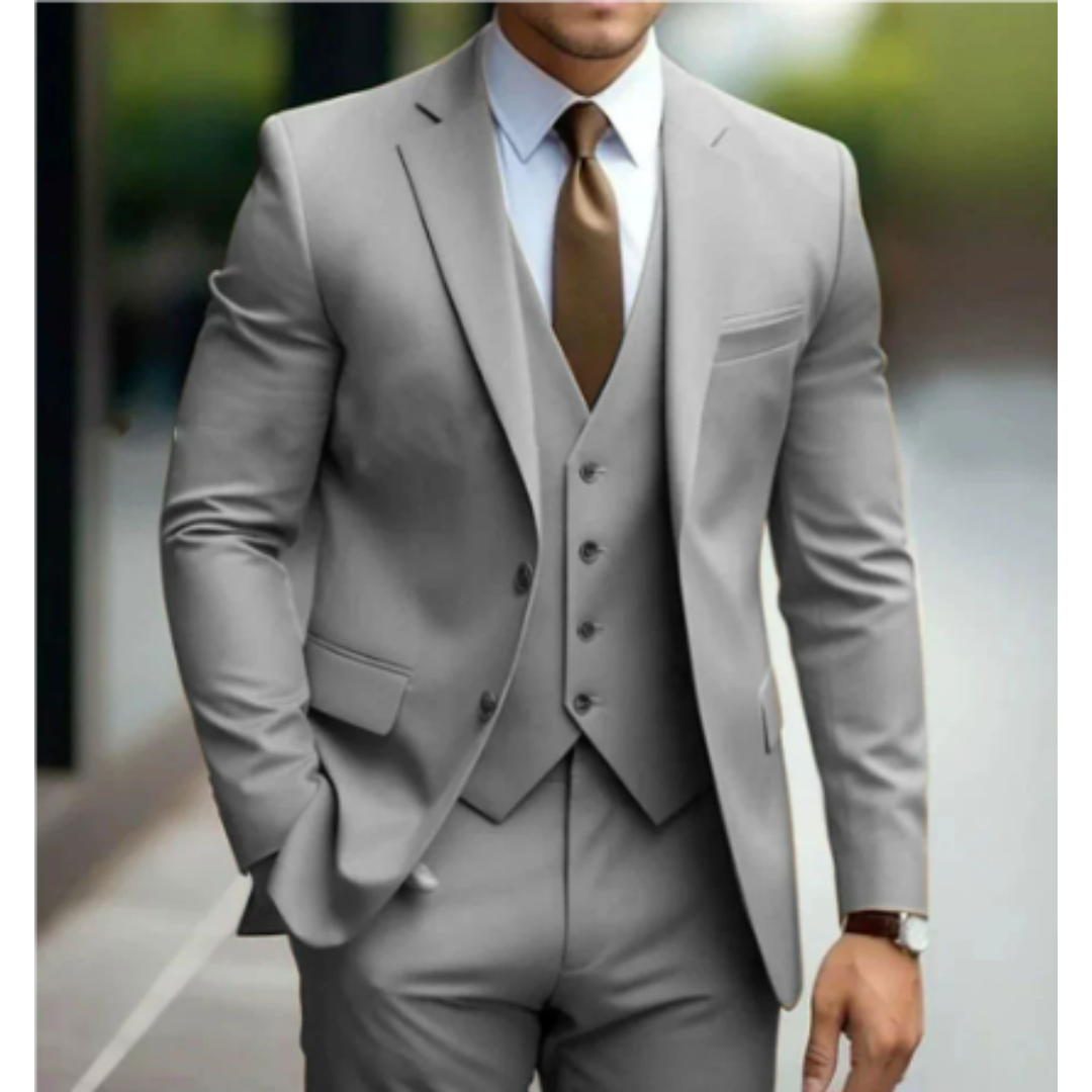 Men's 3-Piece Wedding Suit with Vest