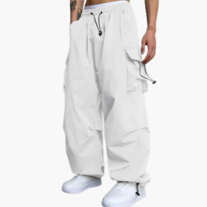 Męskie Spodnie Cargo Z Szerokimi Nogawkami | Wieloma Kieszeniami Spodnie Codzienne