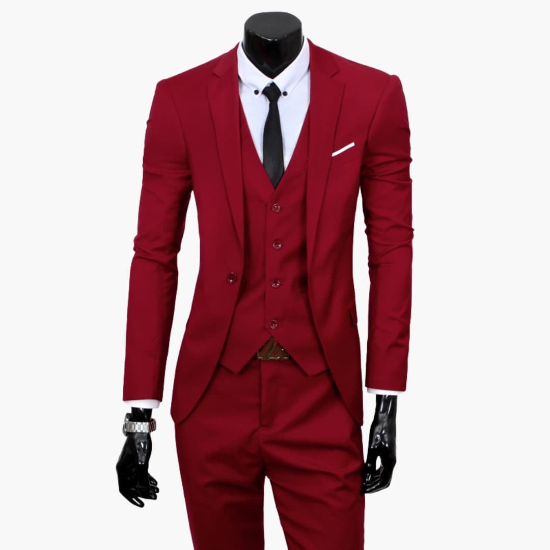 Costume homme 3 pièces avec gilet | Respirant toute saison
