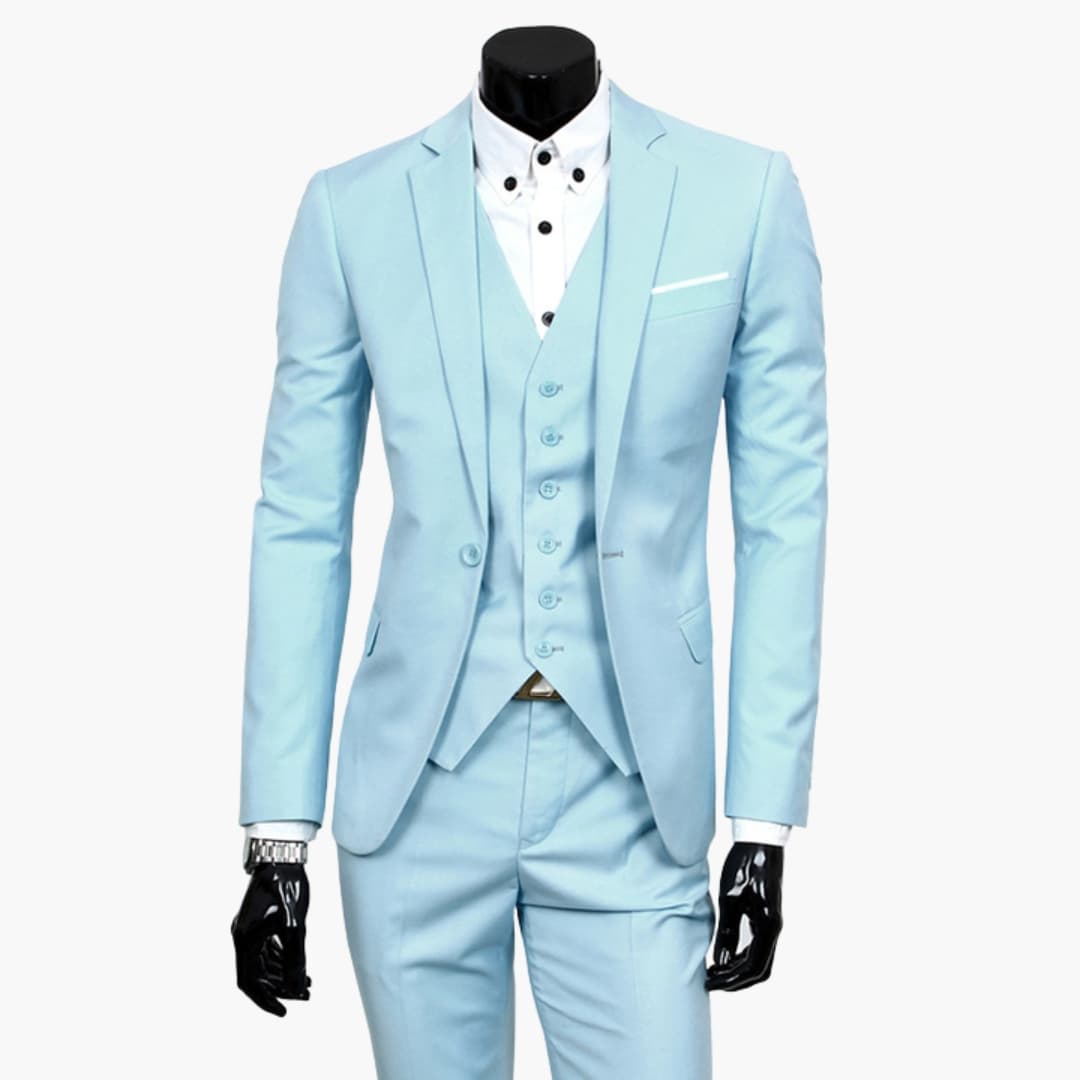 Costume homme 3 pièces avec gilet | Respirant toute saison