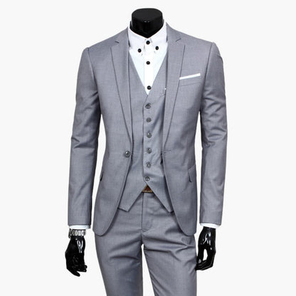 Costume homme 3 pièces avec gilet | Respirant toute saison