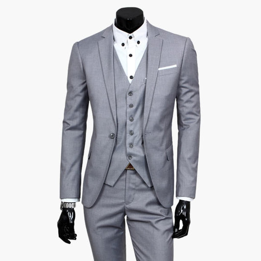Traje masculino de 3 piezas con chaleco | Transpirable para toda la temporada