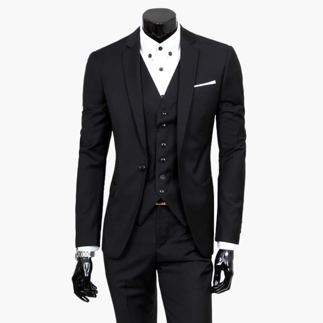 Costume homme 3 pièces avec gilet | Respirant toute saison