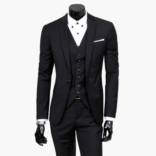 Traje masculino de 3 piezas con chaleco | Transpirable para toda la temporada