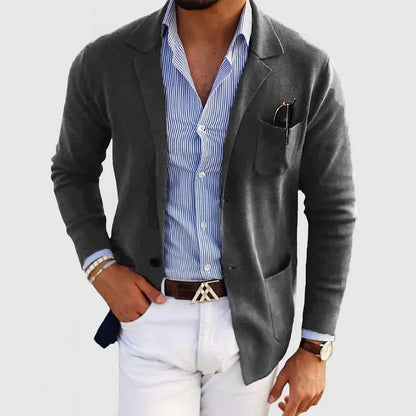 Męska Marynarka z Dzianiny | Styl Casualowy i Biznesowy