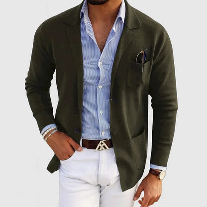 Męska Marynarka z Dzianiny | Styl Casualowy i Biznesowy