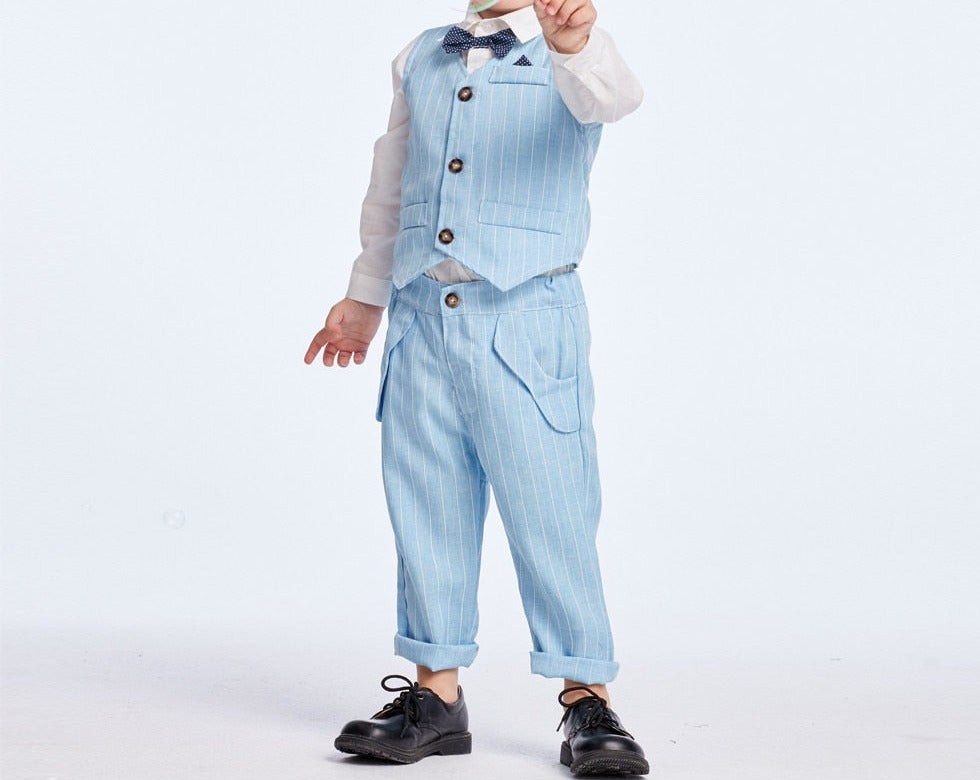 Set de costum în 3 piese pentru băieți | Cămașă, vestă și pantaloni pentru ocazii speciale