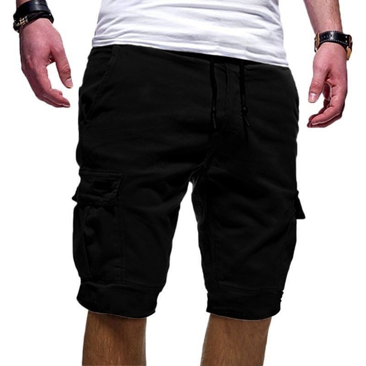 Shorts cargo pour hommes | Shorts d'été avec plusieurs poches et cordon de serrage