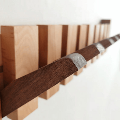 Wooden Wall Hanger with Retractable Hooks | Hallway Coat Rack for Jackets