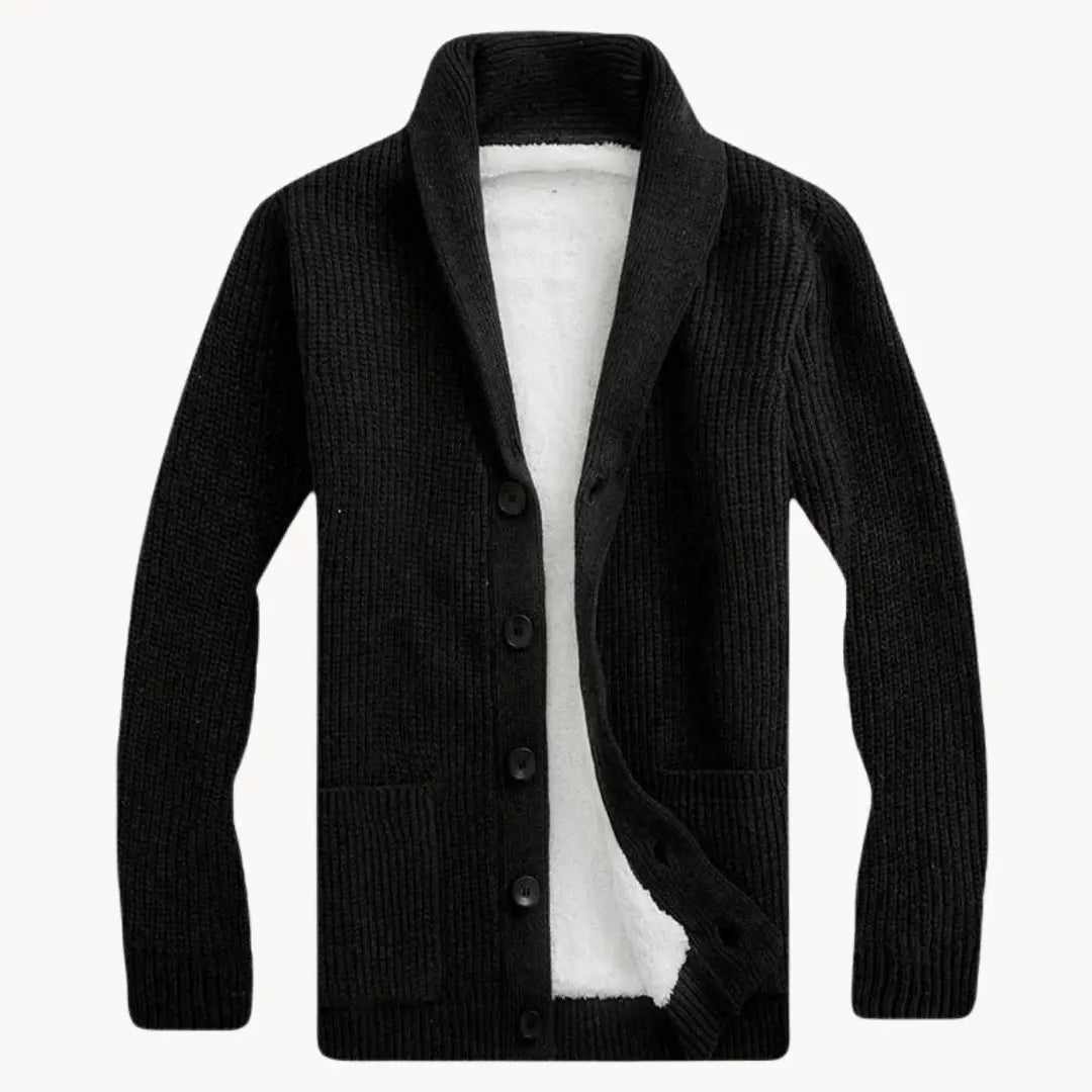 Shawl Collar Fleece Cardigan | Men's Casual Fit