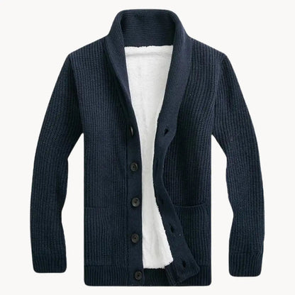 Shawl Collar Fleece Cardigan | Men's Casual Fit