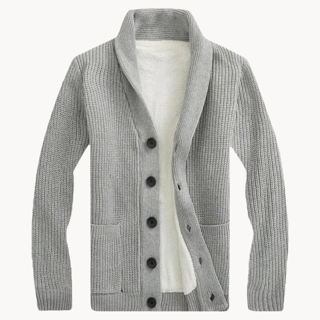 Shawl Collar Fleece Cardigan | Men's Casual Fit