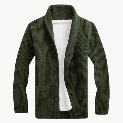 Shawl Collar Fleece Cardigan | Men's Casual Fit