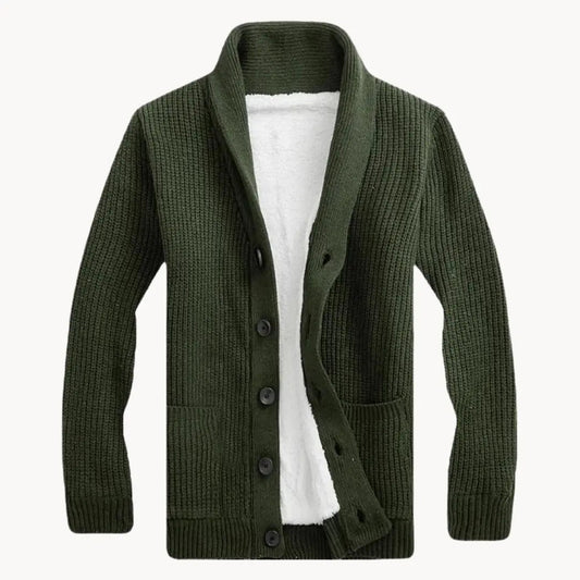 Shawl Collar Fleece Cardigan | Men's Casual Fit
