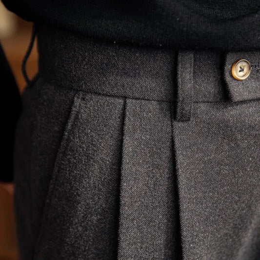 Pantalones para hombre con pliegues y talle alto | Corte inteligente, casual y recto