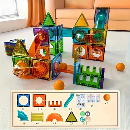 Juego Magnético Educativo de 69 Piezas para Construcción con Iluminación LED