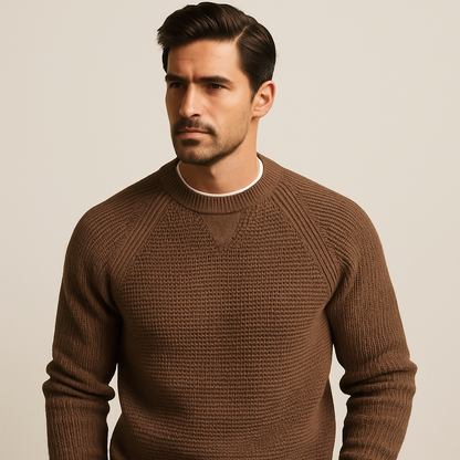 Férfi Pulóver Mintás Kötöttanyagból | Hétköznapi Strukturált Pulóver