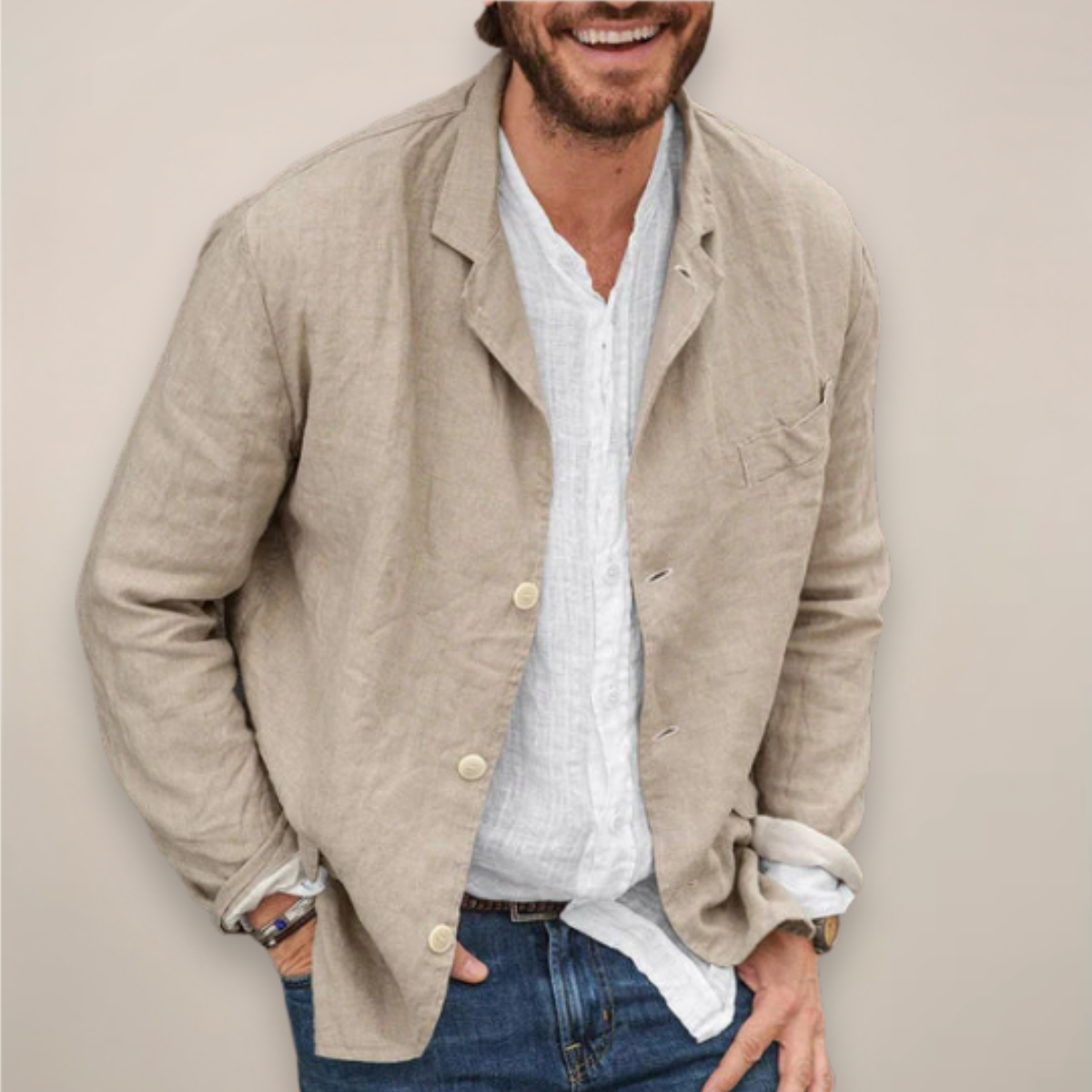 Giacca da uomo dal taglio rilassato | Stile casual estivo in lino
