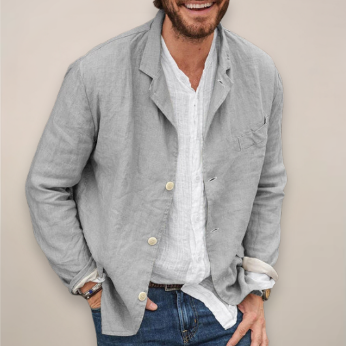 Giacca da uomo dal taglio rilassato | Stile casual estivo in lino