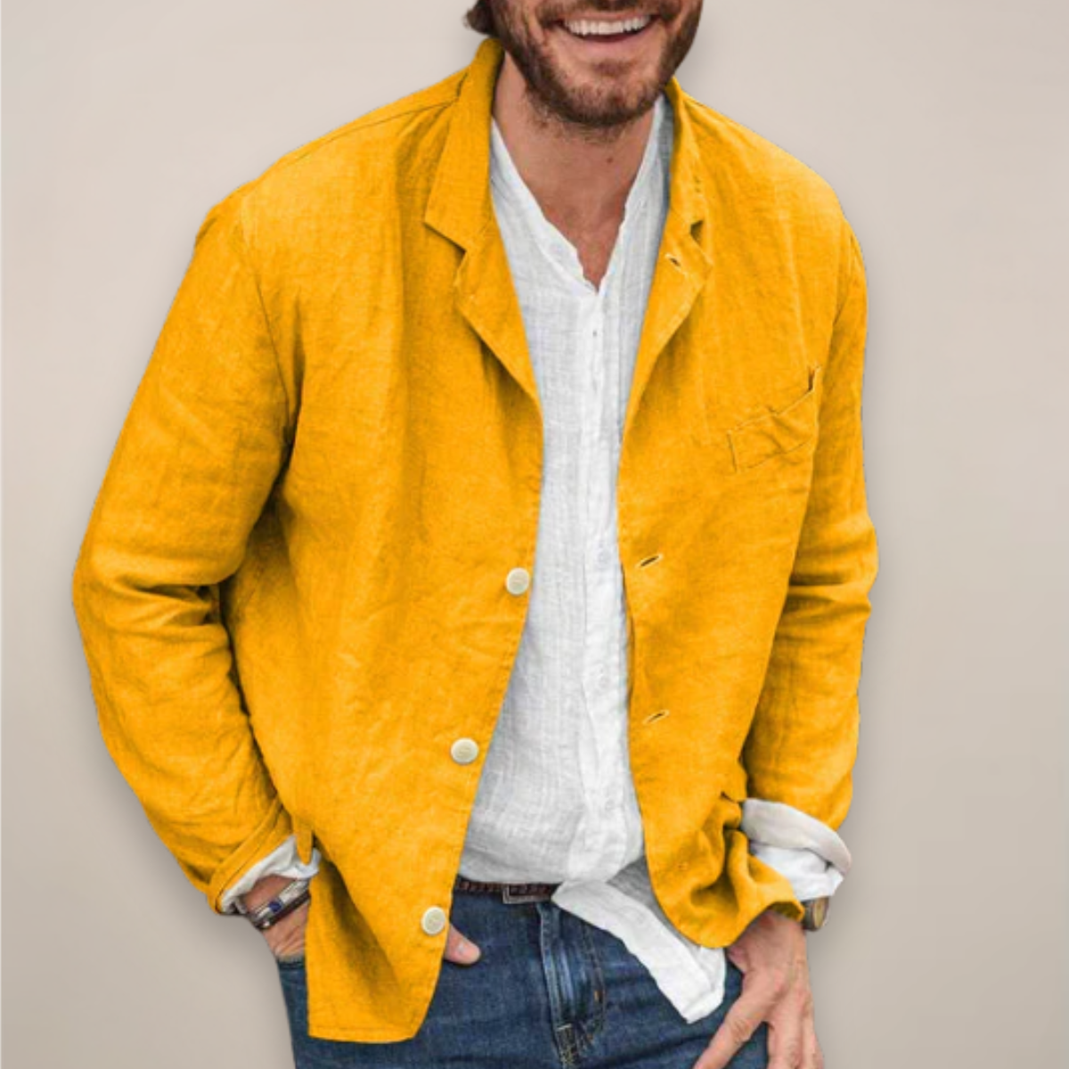 Giacca da uomo dal taglio rilassato | Stile casual estivo in lino