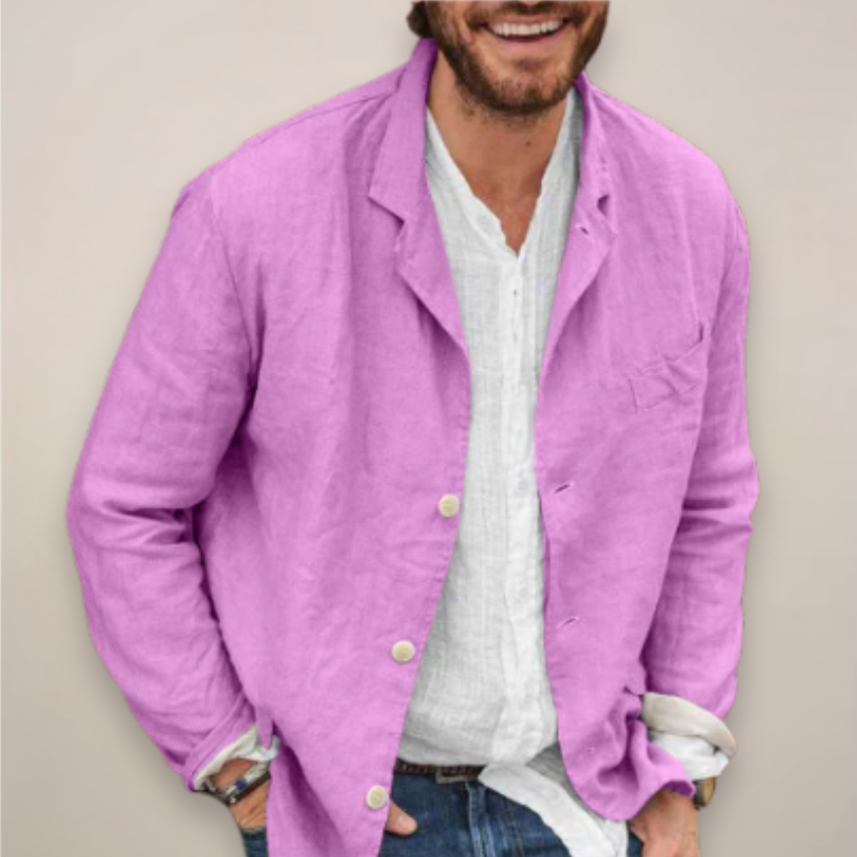 Giacca da uomo dal taglio rilassato | Stile casual estivo in lino