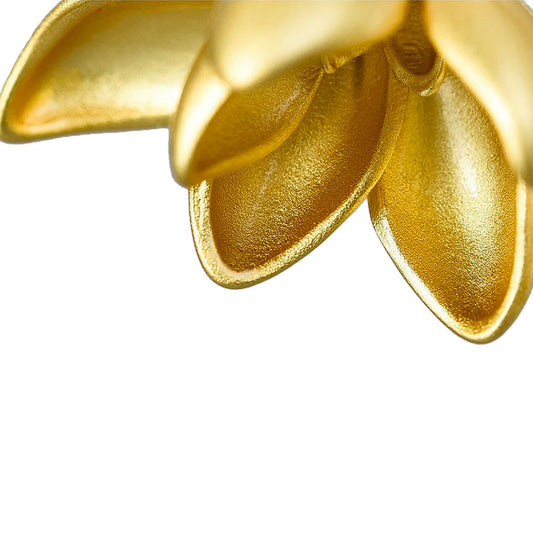 Kolczyki Zwisające z Kwiatem Magnolii | Elegancka Kwiatowa Biżuteria w Kształcie Kropli