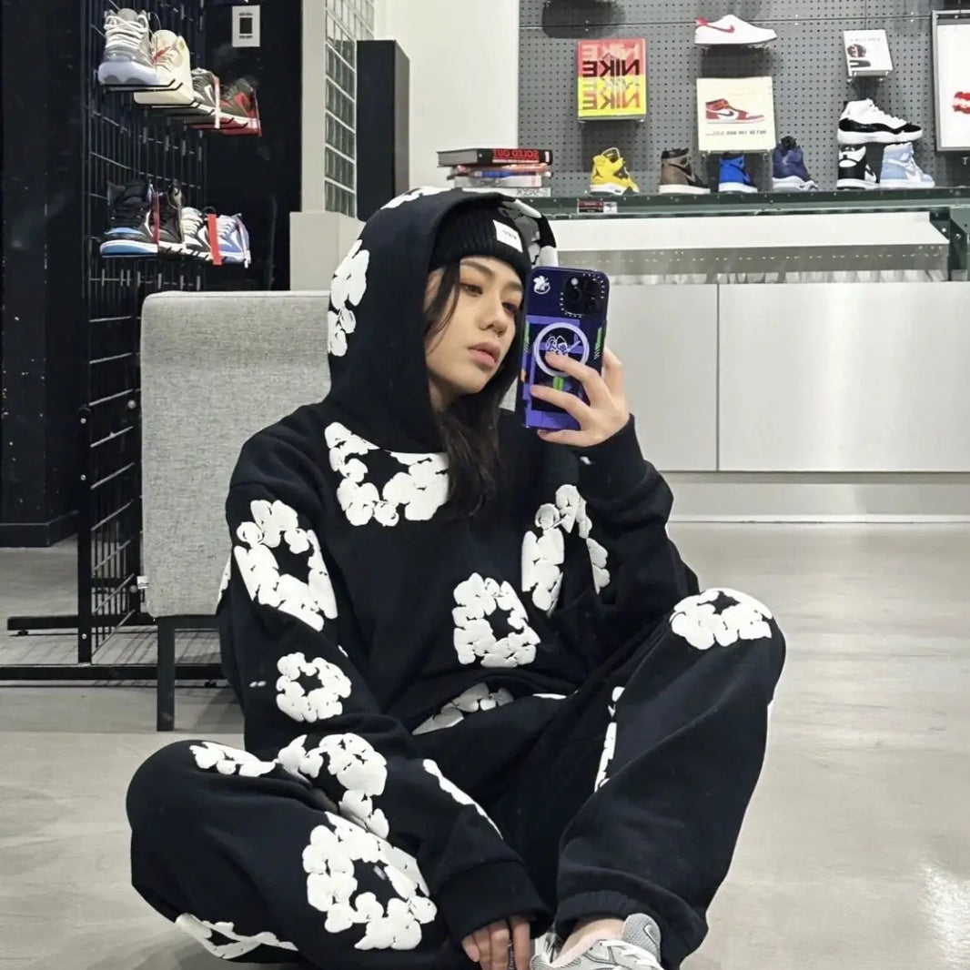 Ensemble de survêtement à imprimé floral unique