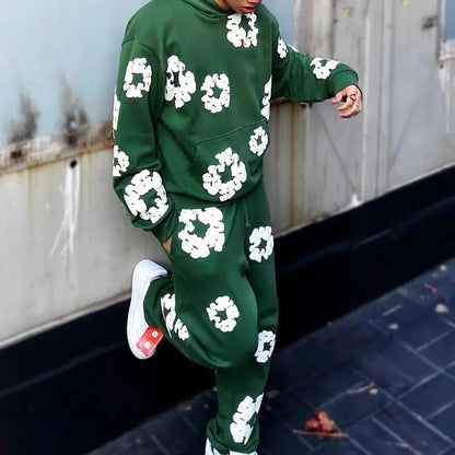 Ensemble de survêtement à imprimé floral unique