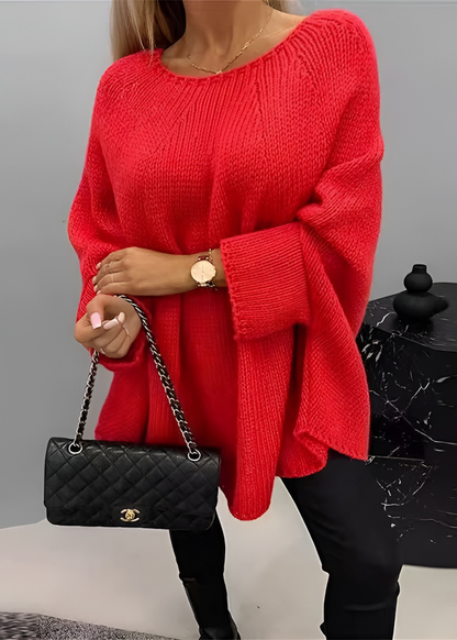 Damski Sweter z Grubej Dzianiny | Luźny Krój