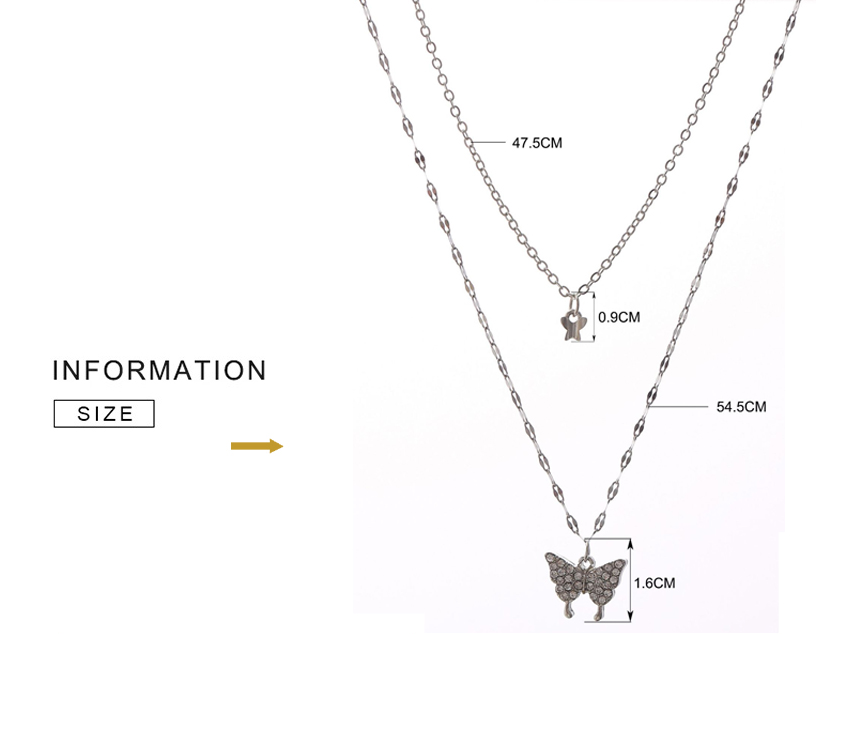 Vivienne | Elegant silver necklace set with a shimmering butterfly pendant