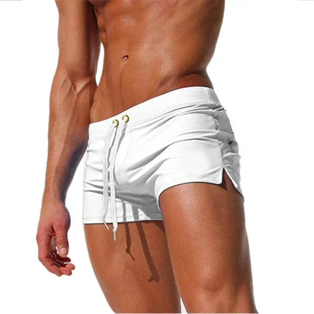 Bañador corto para hombre de secado rápido con cordón, pantalones cortos de playa