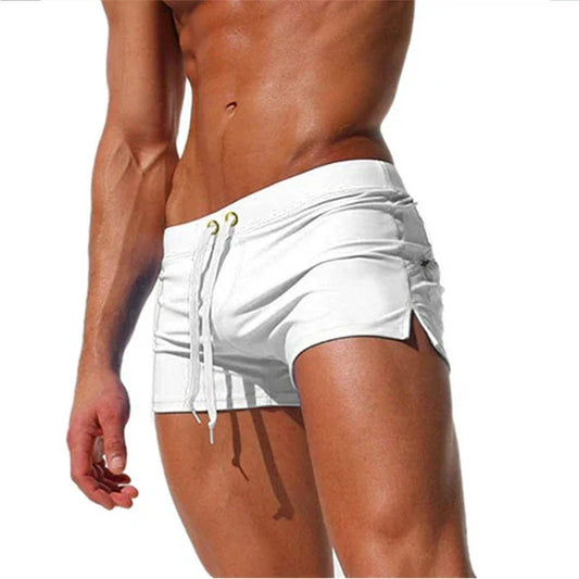Bañador corto para hombre de secado rápido con cordón, pantalones cortos de playa