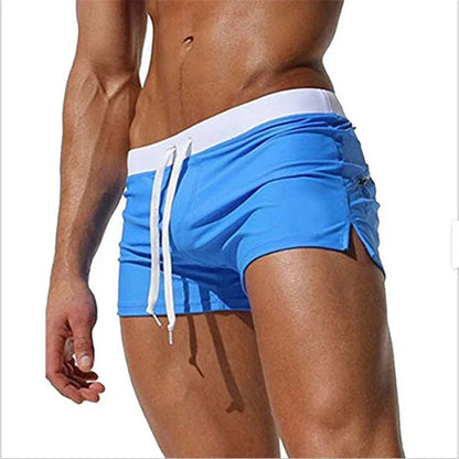 Bañador corto para hombre de secado rápido con cordón, pantalones cortos de playa