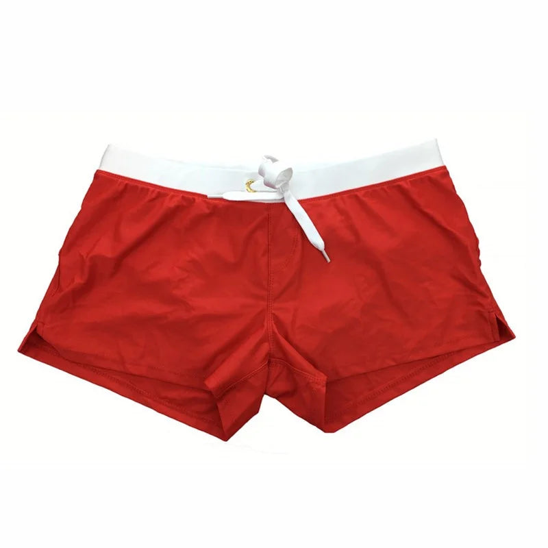 Bañador corto para hombre de secado rápido con cordón, pantalones cortos de playa