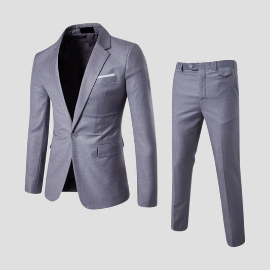 Traje ligero de dos piezas para hombre de corte ajustado | Estilo inteligente y casual
