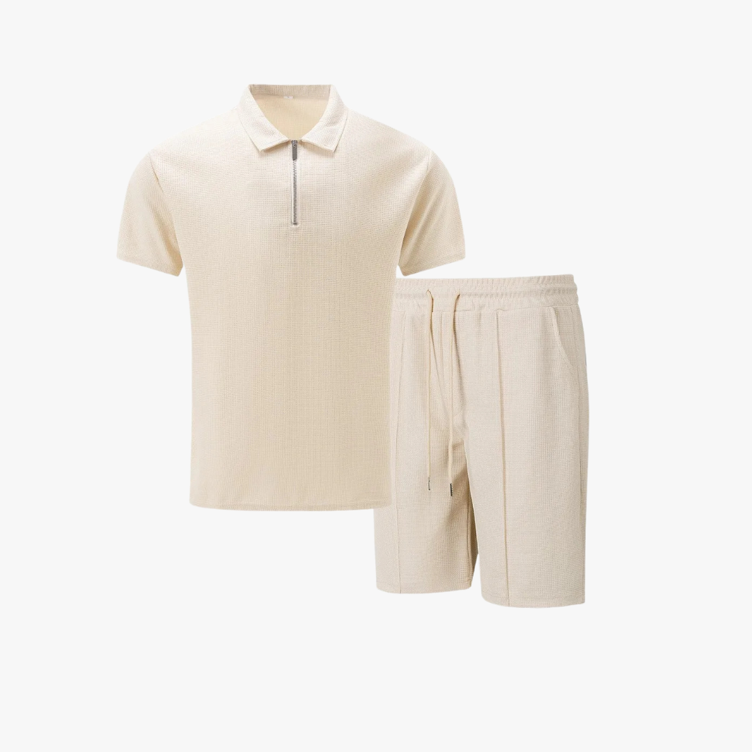 Ensemble Polo à Fermeture Éclair Homme | Short Coordonné Tenue d'Été