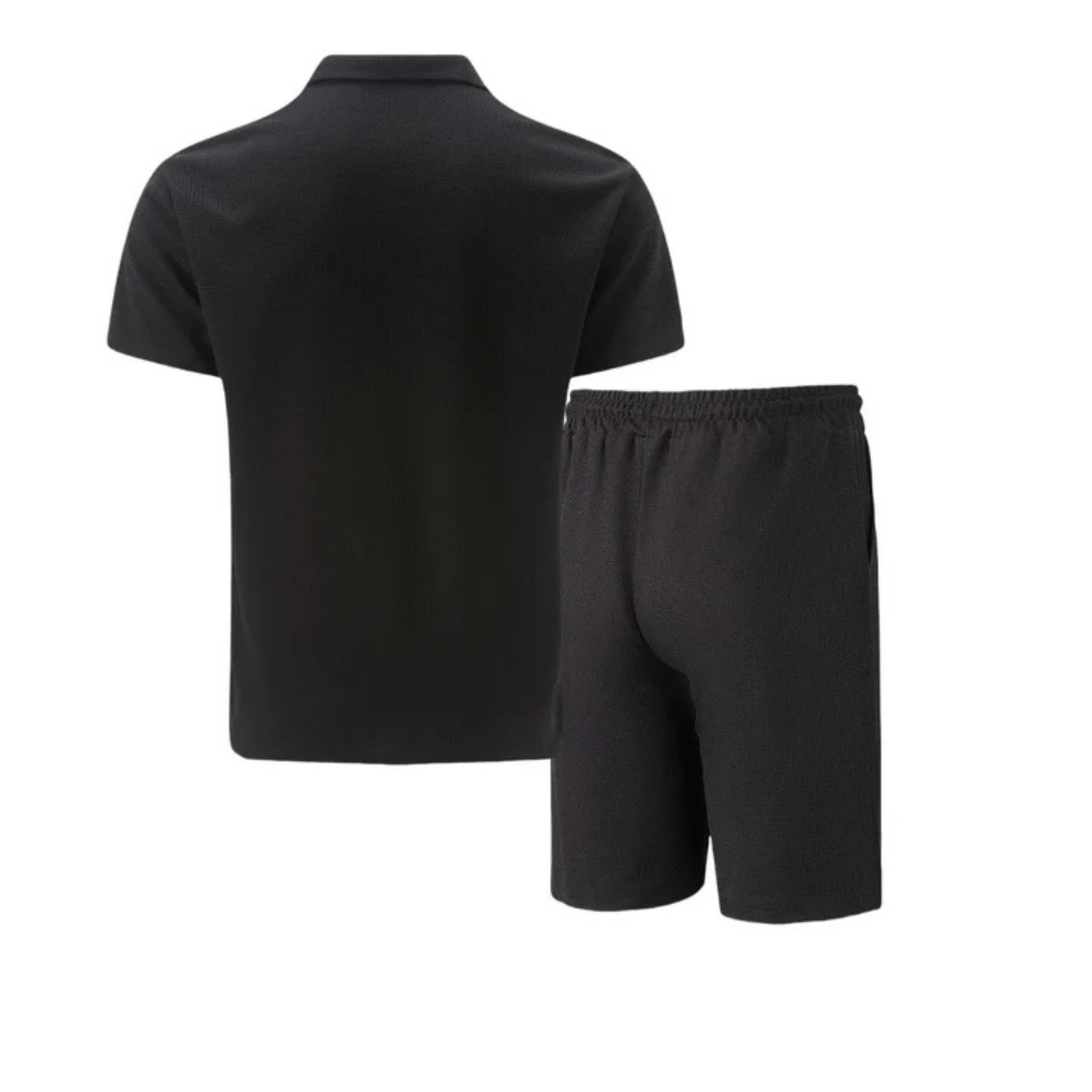 Ensemble Polo à Fermeture Éclair Homme | Short Coordonné Tenue d'Été
