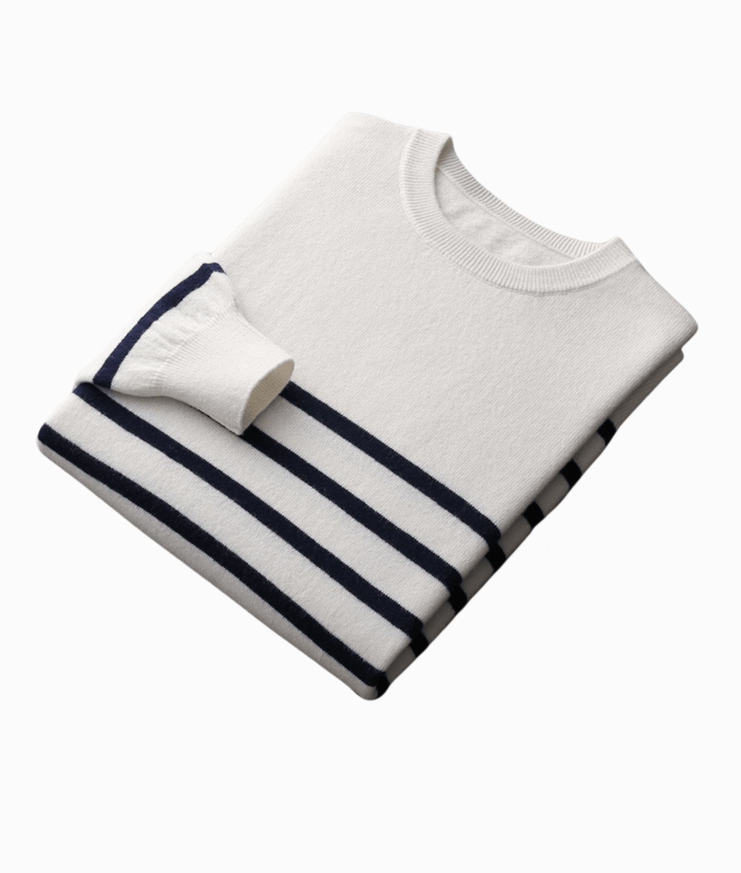 Sweter w Paski z Okrągłym Dekoltem Dla Mężczyzn