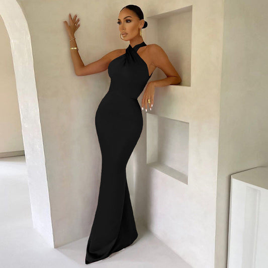 Clara | Elegancka Krzyż z powrotem maxi sukienka