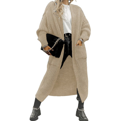 Damski Wełniany Sweter Kardigan | Długie i ciepłe