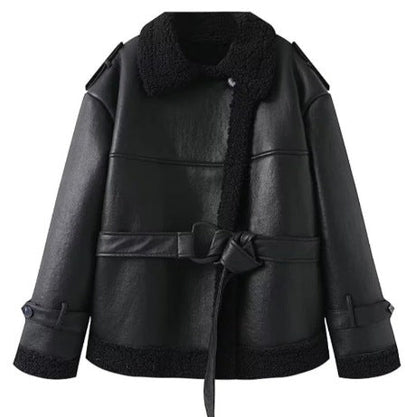 Szykowna Damska Kurtka Skórzana | Stylowa i Ciepła Odzież Wierzchnia