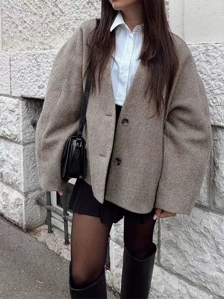Women's Oversized Wool Blend Coat | Business Casual