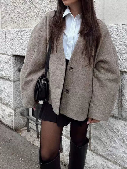Women's Oversized Wool Blend Coat | Business Casual