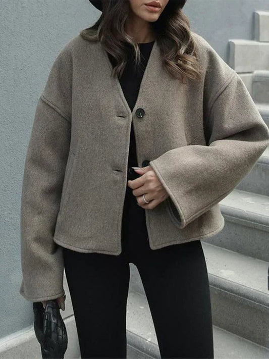 Women's Oversized Wool Blend Coat | Business Casual