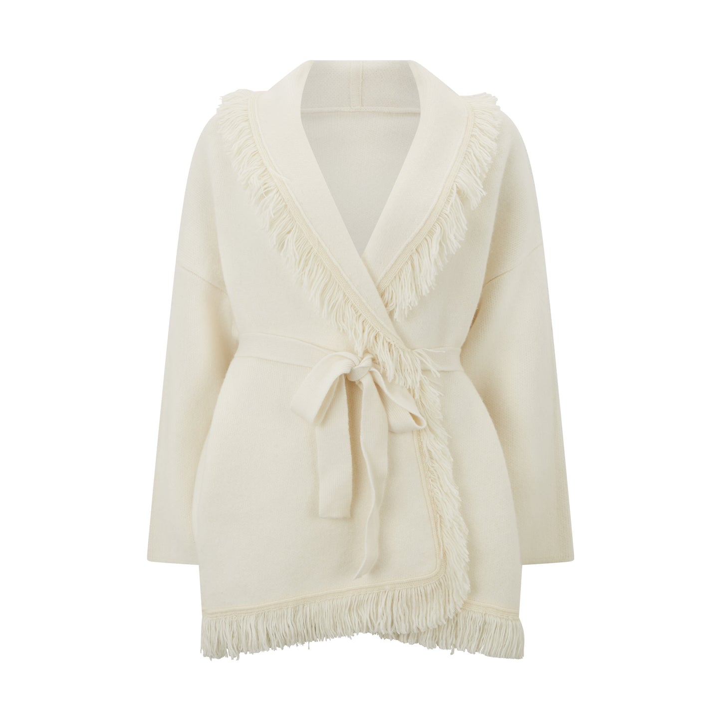 Damski Dzianina Kardigan Z Frędzlami Szczegół