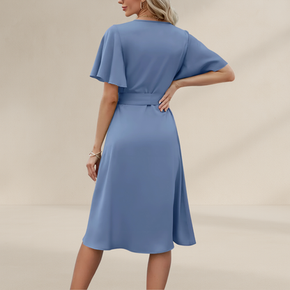 Vestito a portafoglio per donna | Scollo a V con fiocco laterale Stile estivo