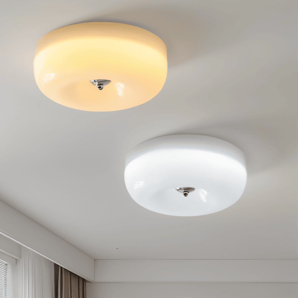 Donut Ceiling Lamp | Modern Scandinavian Pendant Lamp in White Glass