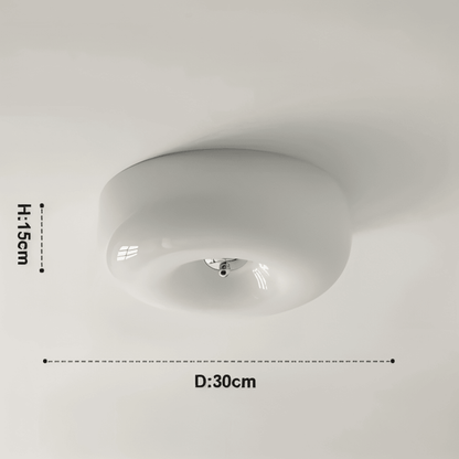 Donut Ceiling Lamp | Modern Scandinavian Pendant Lamp in White Glass