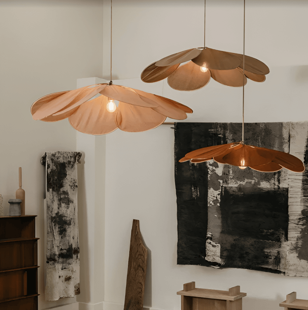 Vintage Style Floral Fabric Hanging Lamp